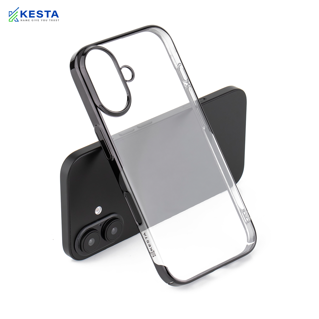 iPhone 17 Cover - Black Noble Transparent Case (Supports Irrelevent Drops)