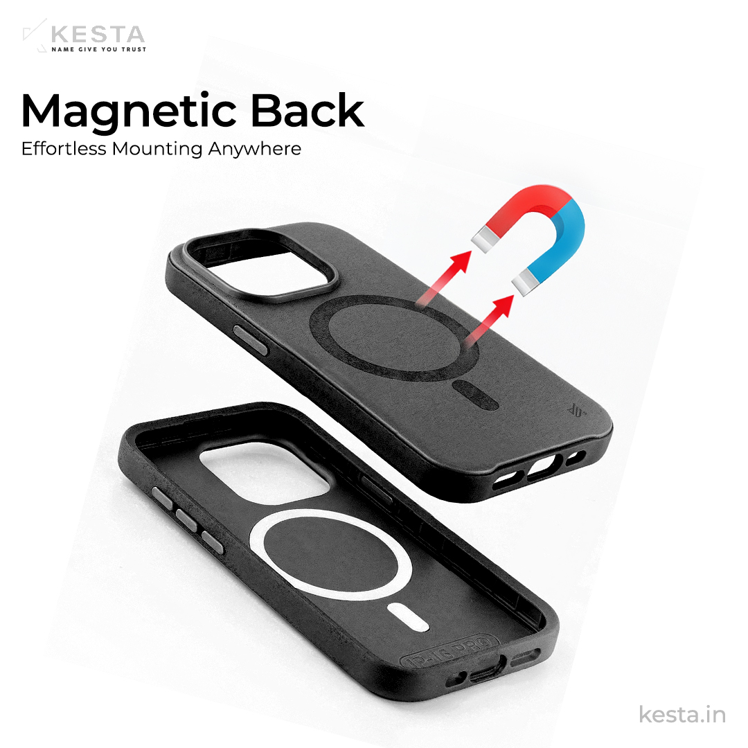 iPhone 15 Pro Max Cover - MagArmour Black Hybrid Case (Grip + Gloss – Textured for Control, Smooth Style)