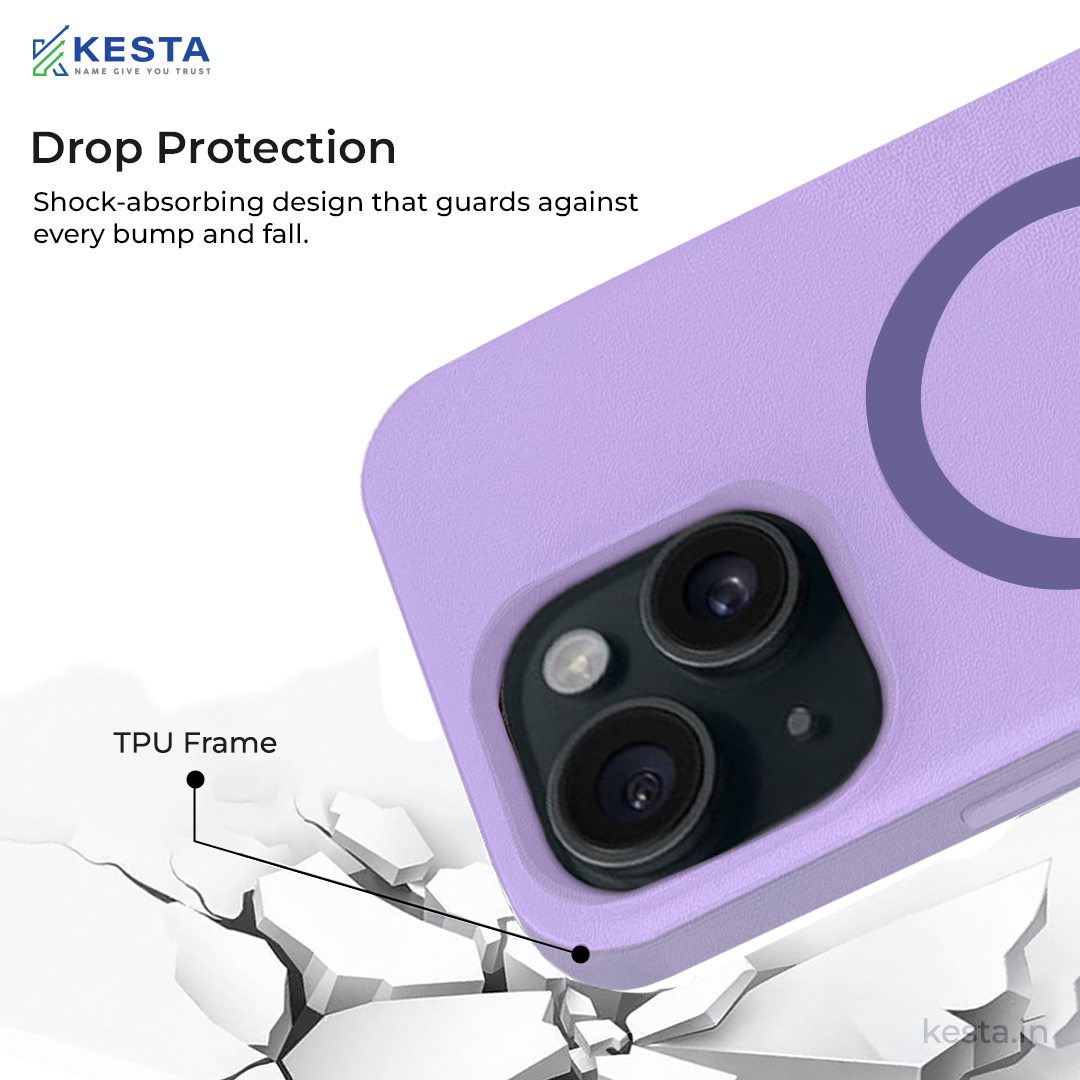 iPhone 15 Plus Cover - MagArmour Purple Hybrid Case (Grip + Gloss – Textured for Control, Smooth Style)
