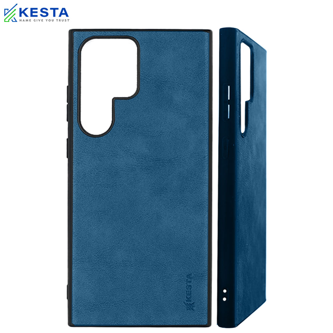 Samsung S23 Ultra Cover - Brave Blue Leather Case (Waterproof & Dustproof)