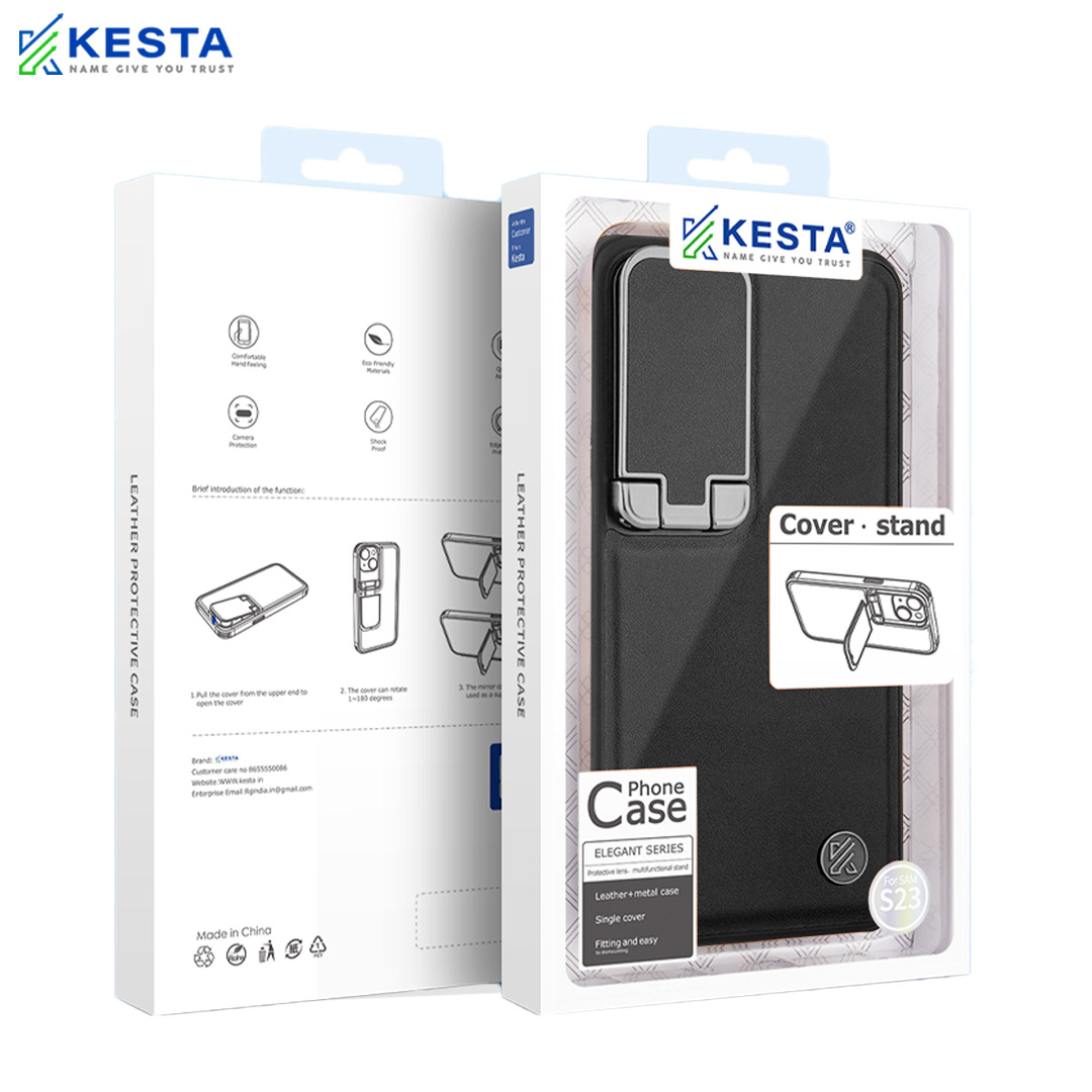 Samsung S23 Ultra Cover - Elegant Black Leather Case (With Camera Protection)