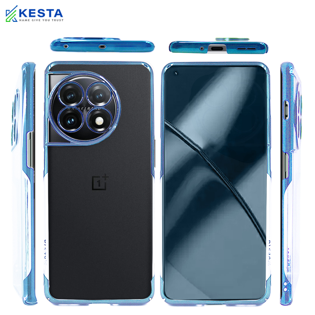 Oneplus 11 Cover - New Blue Transparent Case (Easily Acessable)