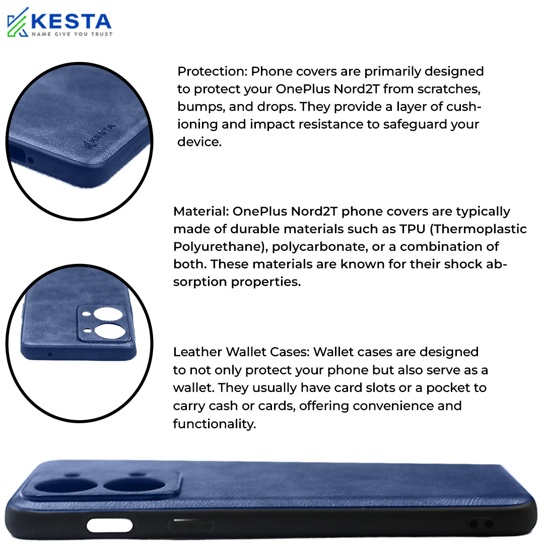 Oneplus Nord 2T Cover - Brave Blue Leather Case (Safe scraches And Drops Protection)