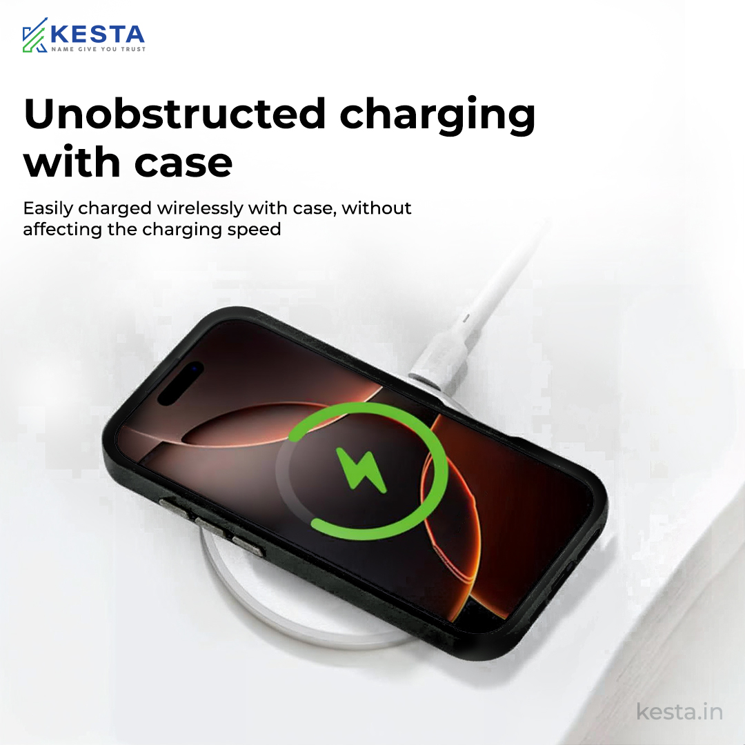 iPhone 16 Plus Cover - MagArmour Black Hybrid Case (Grip + Gloss – Textured for Control, Smooth Style)