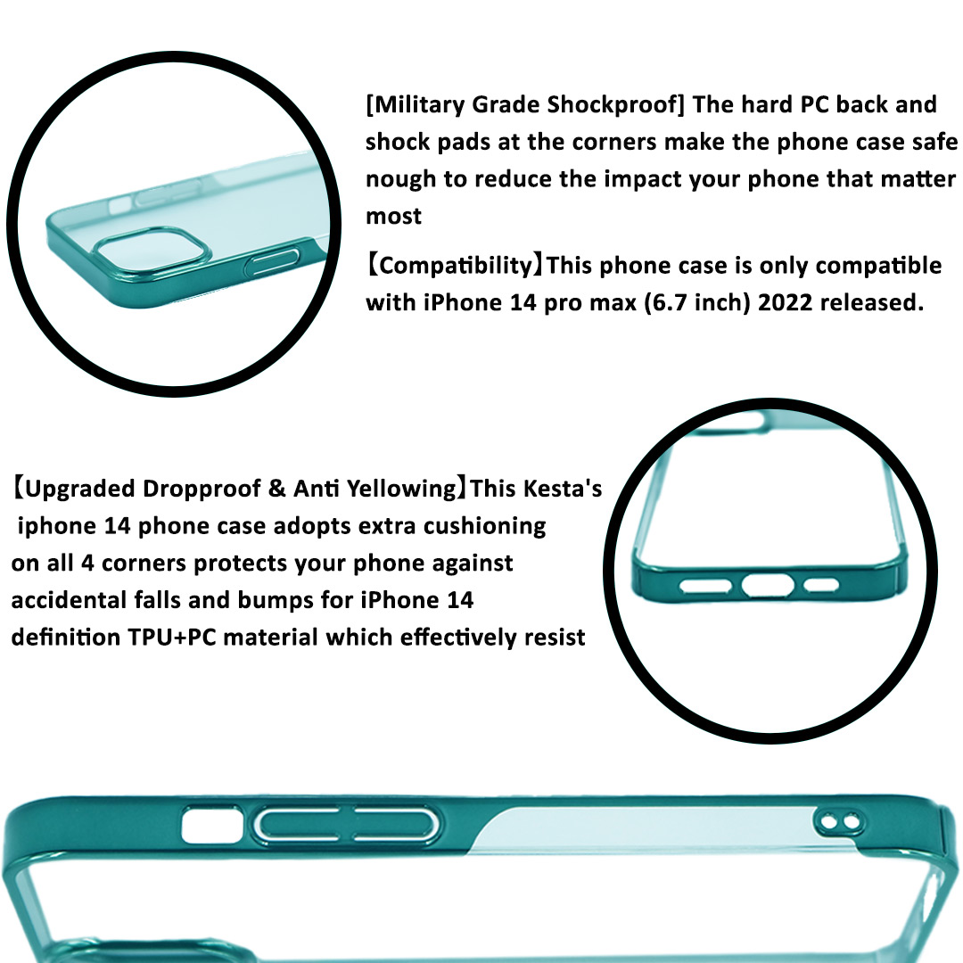 iPhone 14 Cover - Noble Green Transparent Case(Anti Yellowing Protection)