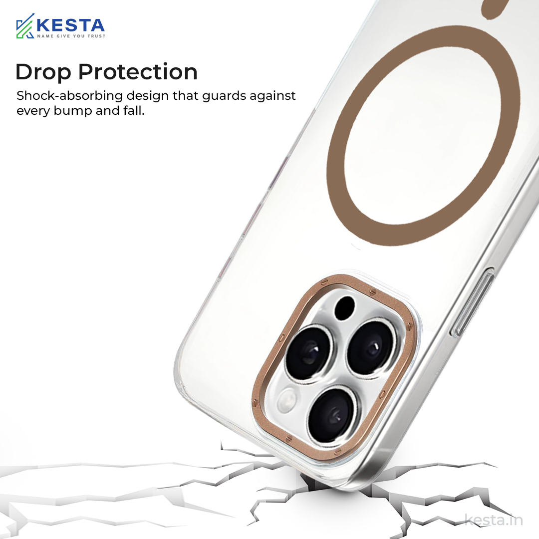 iPhone 16 Pro Cover - Crystal Armour Gold Transparent Case (Scratch & Smudge Resistant & Wireless Charging Ready)