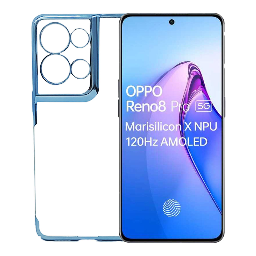 Oppo Reno 8 Pro Cover - Noble Blue Transparent Case (Anti Yellowing Protection)