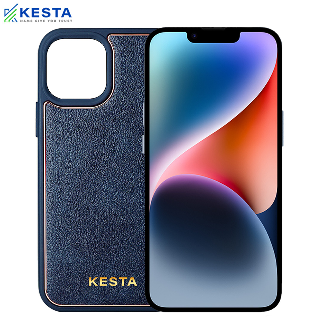 iPhone 13 Pro Max Cover - Chrome Blue Leather Case (Ultimate Protection)