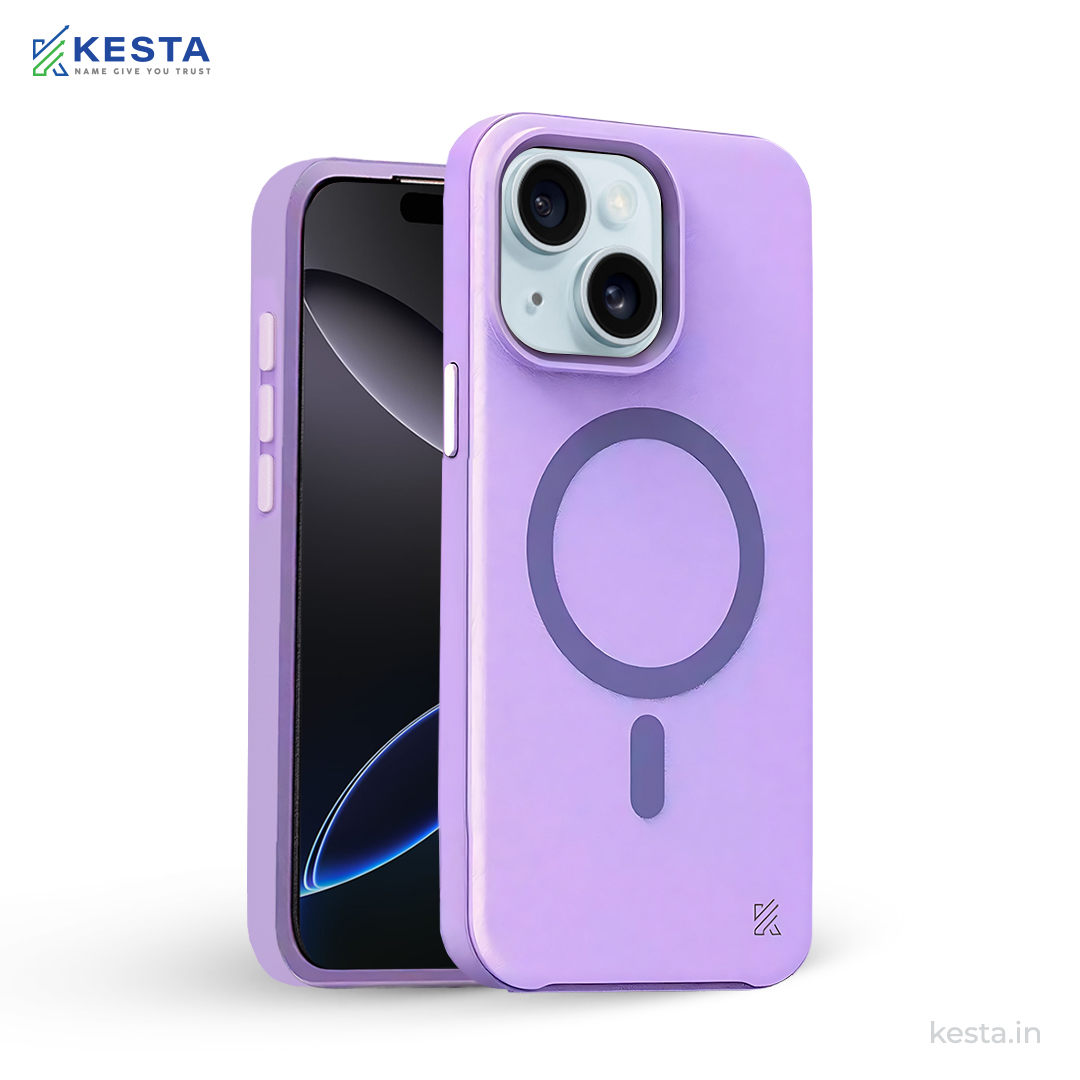 iPhone 15 Plus Cover - MagArmour Purple Hybrid Case (Grip + Gloss – Textured for Control, Smooth Style)