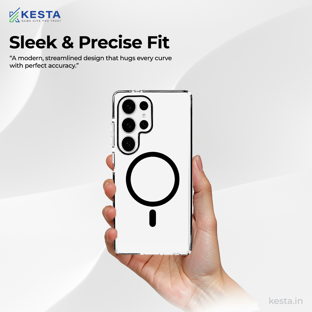 Samsung S25 Ultra Cover - Ice Crystals Black Transparent Case (Military-Grade Drop Protection & Magsafe)