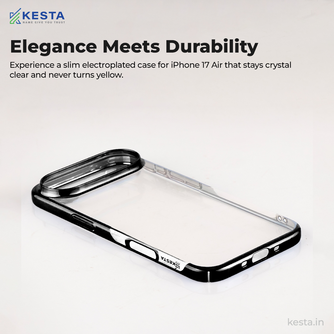 iPhone 17 Air Cover - Black Noble Transparent Case (Supports Irrelevent Drops)