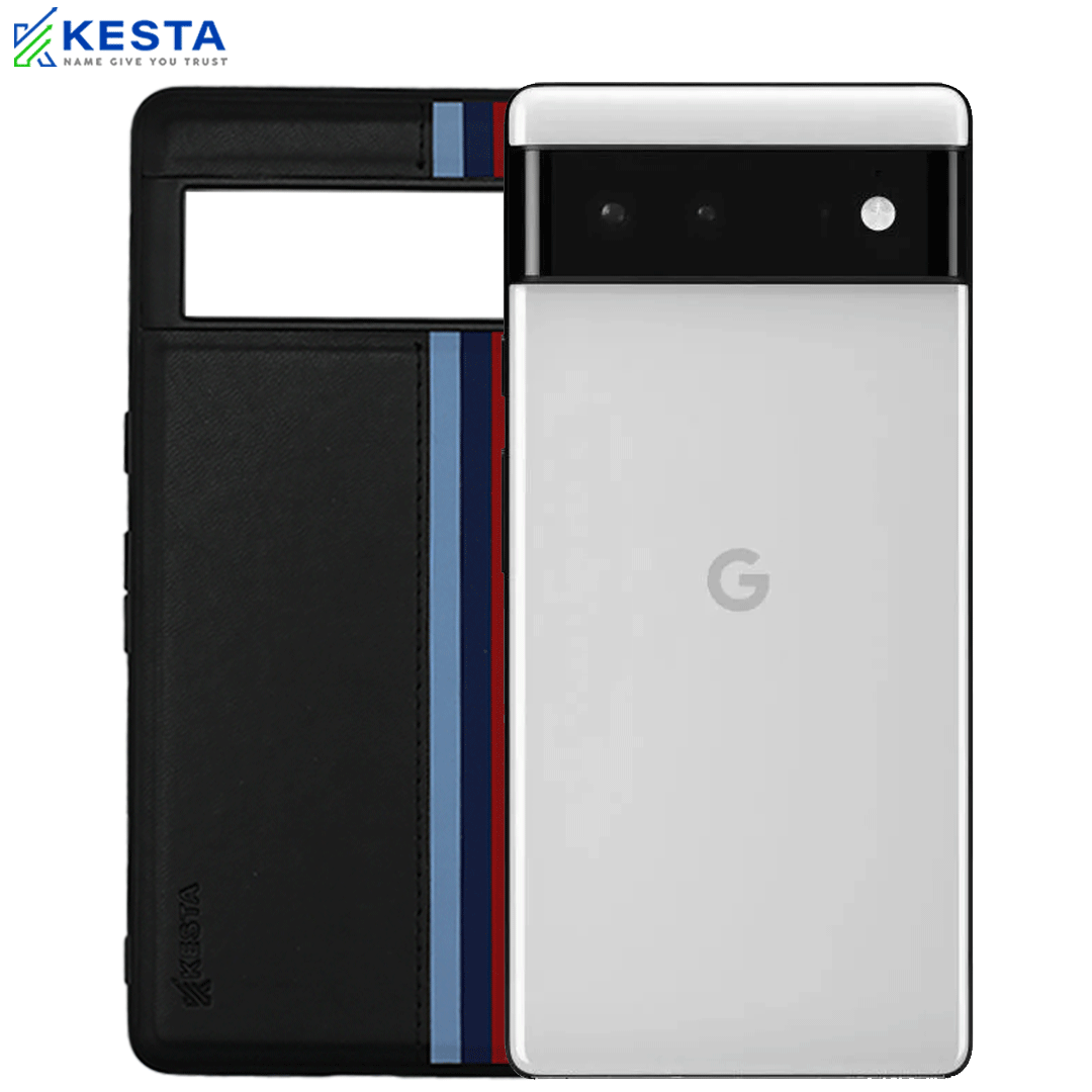 Google Pixel 6A Cover - Phantom Black Leather Case (Shock Proof)