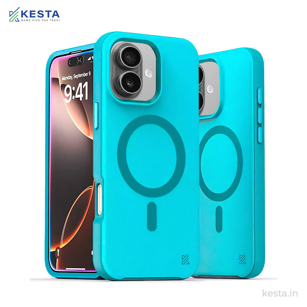 iPhone 16 Plus Cover - MagArmour Blue Hybrid Case (Grip + Gloss – Textured for Control, Smooth Style)