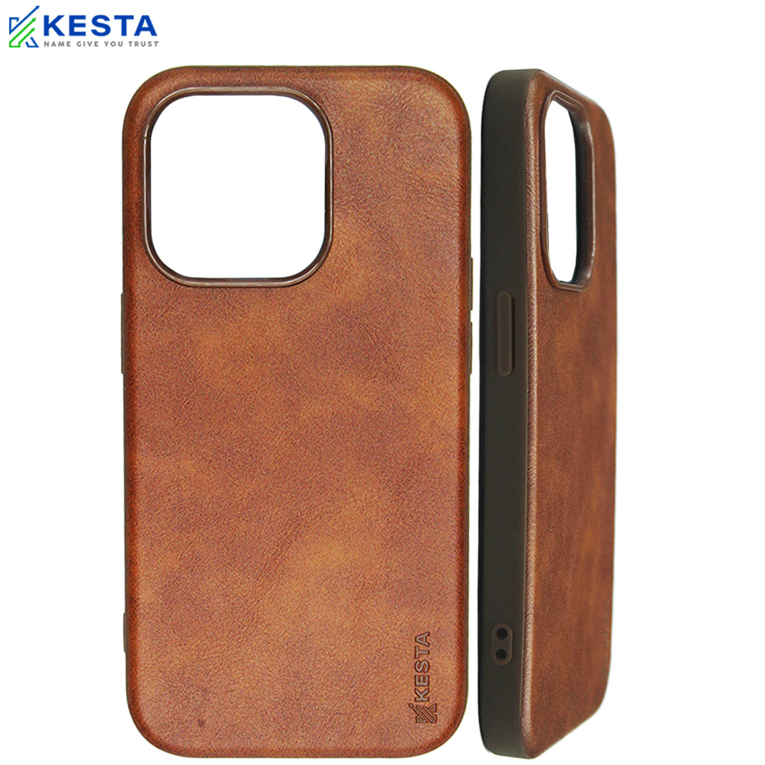 iPhone 14 Cover - Brave Brown Leather Case (Waterproof & Dustproof)