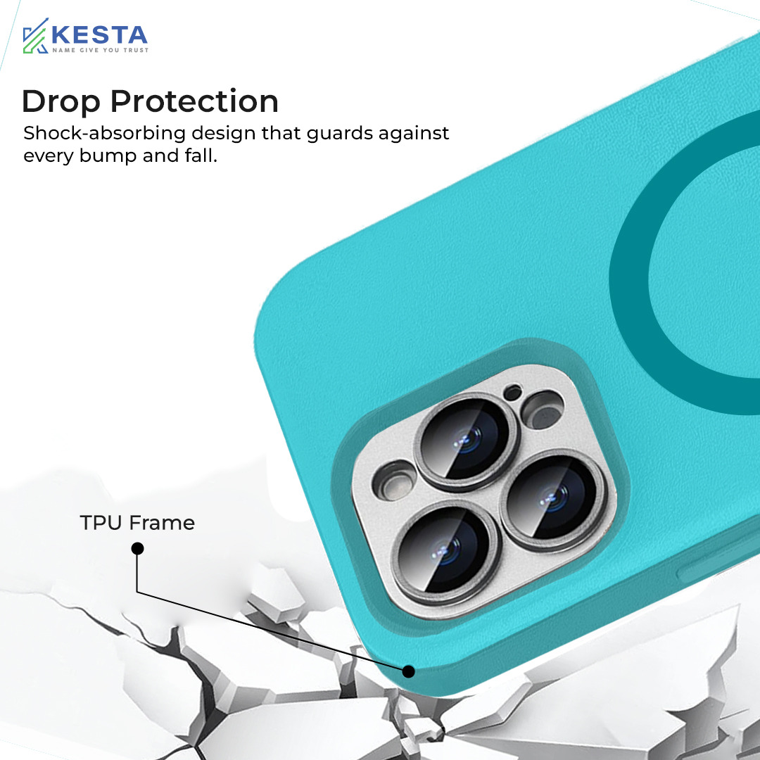 iPhone 15 Pro Max Cover - MagArmour Blue Hybrid Case (Grip + Gloss – Textured for Control, Smooth Style)