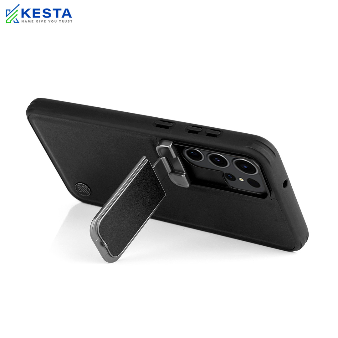 Samsung S23 Ultra Cover - Elegant Black Leather Case (With Camera Protection)