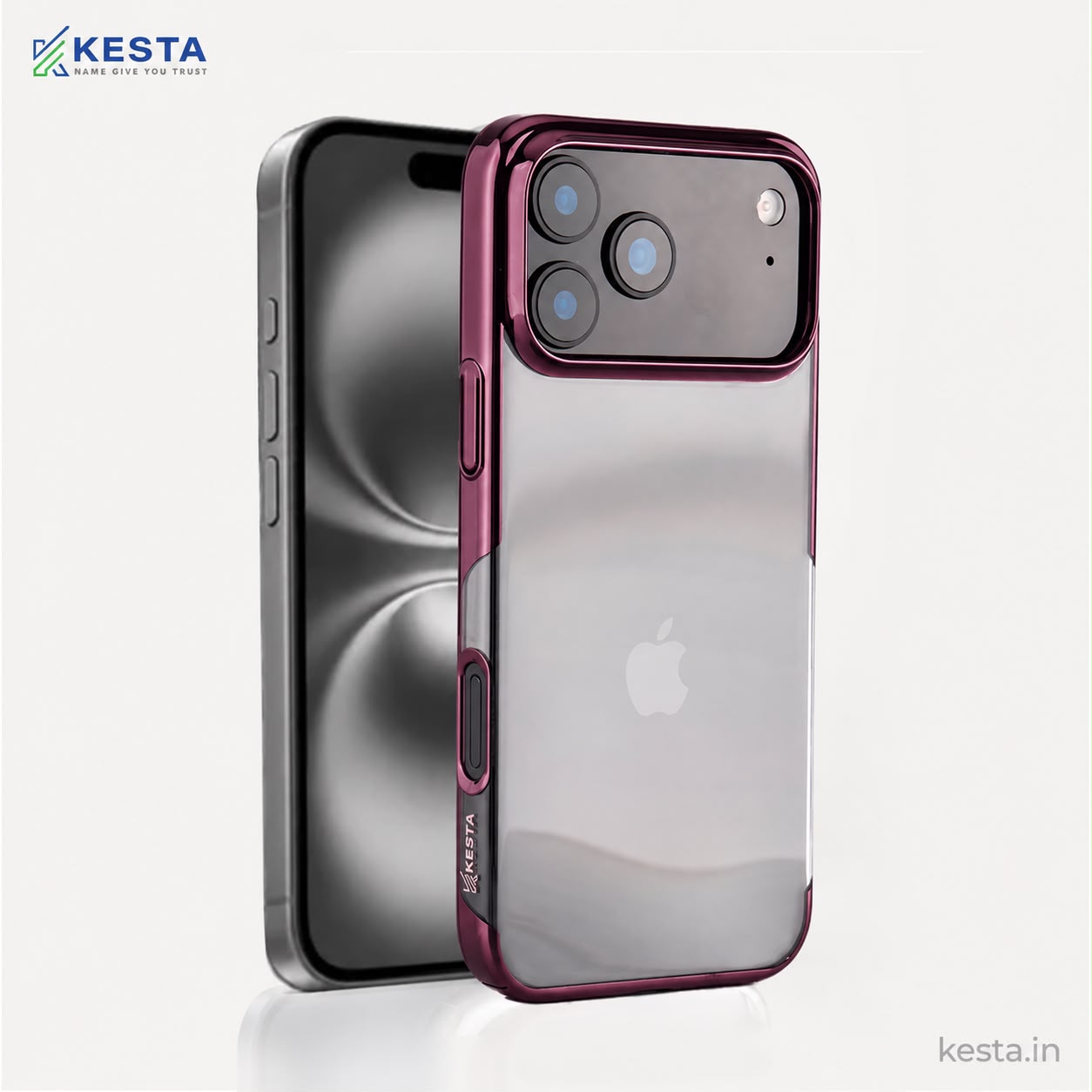 iPhone 18 Pro Max Cover – Transparent Cherry Red | Original Look. Enhanced Protection.