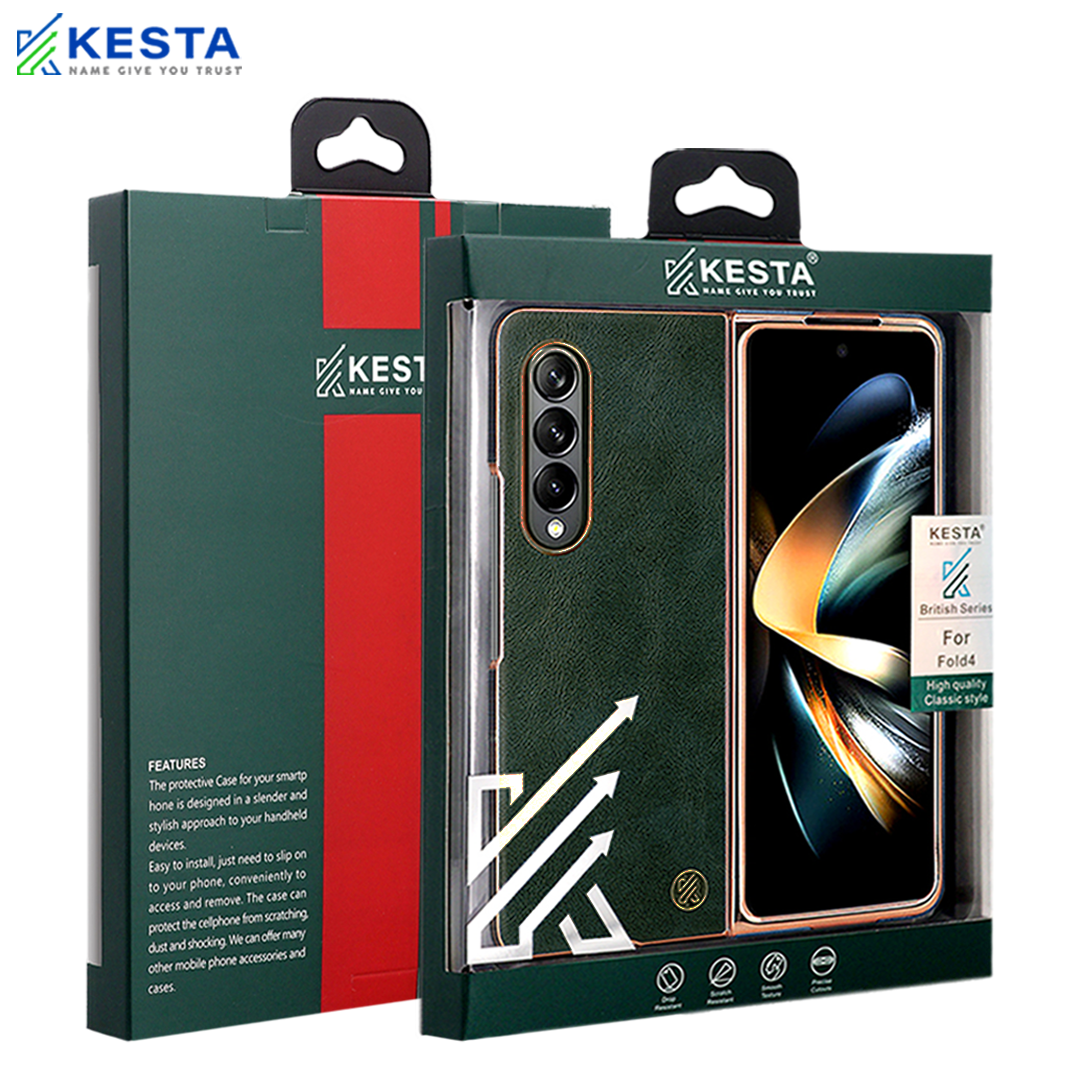 Samsung Z Fold 4 Cover - British Green Leather Case (Smooth Navigation)