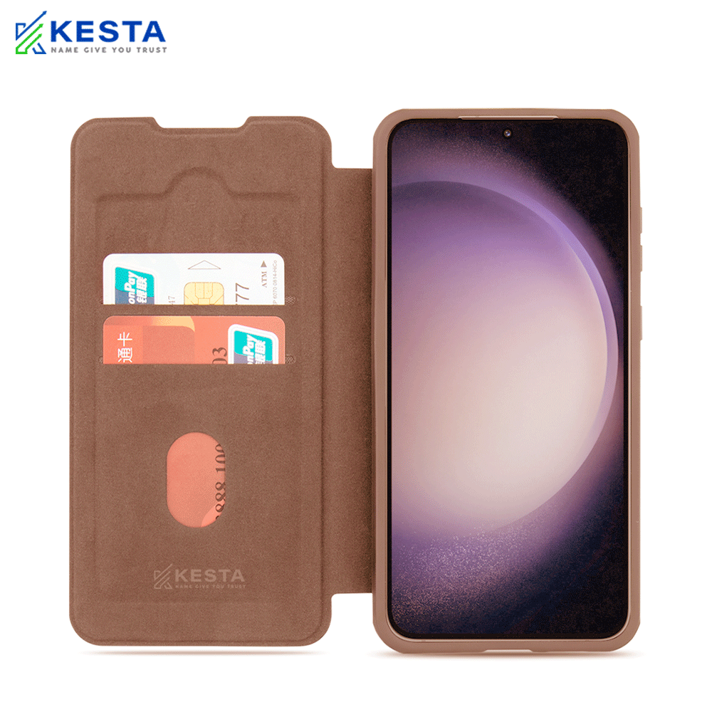 Samsung S22 Ultra Flip Cover - Elegant Flip Brown Leather Case (Handcrafted Excellence with a Luxurious Feel)