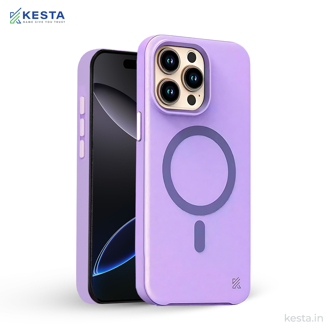 iPhone 15 Pro Max Cover - MagArmour Purple Hybrid Case (Grip + Gloss – Textured for Control, Smooth Style)