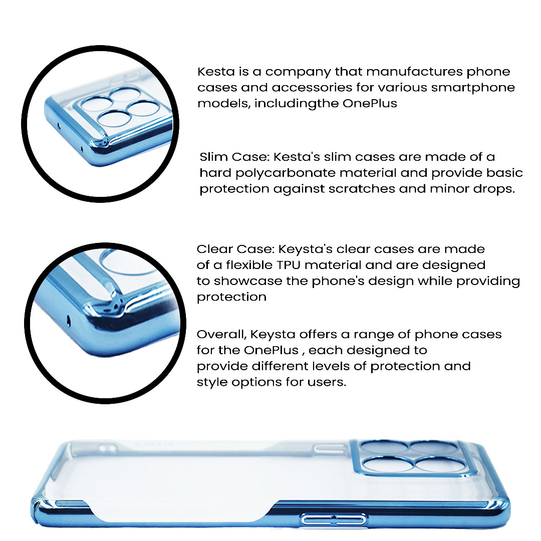 Oneplus 10T Cover - Noble Blue Transparent Case (Anti Yellowing Protection)