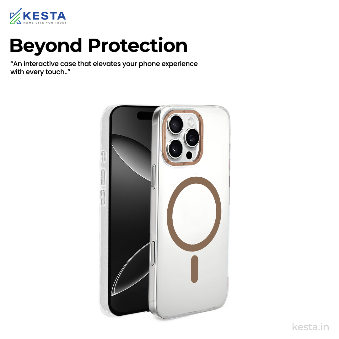 iPhone 16 Pro Cover - Crystal Armour Gold Transparent Case (Scratch & Smudge Resistant & Wireless Charging Ready)