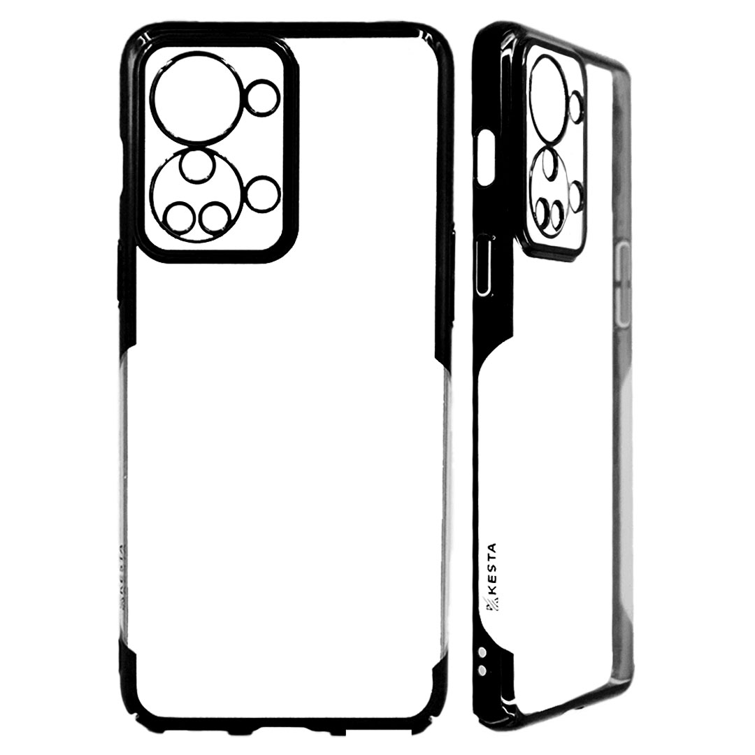 Oneplus Nord 2 T Cover - Noble Black Transparent Case (Anti Yellowing Protection)