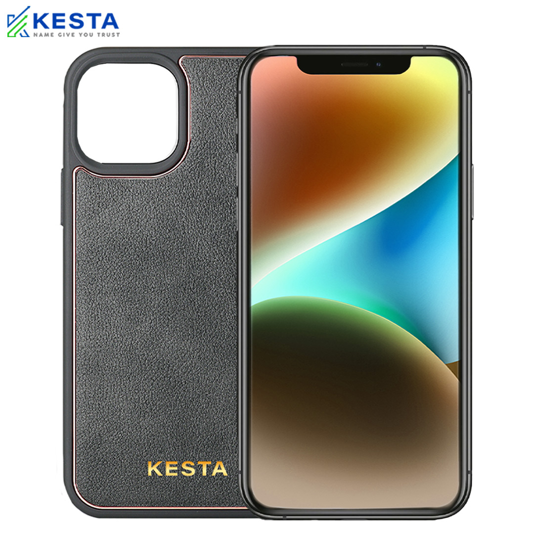 iPhone 12 Pro Max Cover - Chrome Grey Leather Case (Scratch Proof)