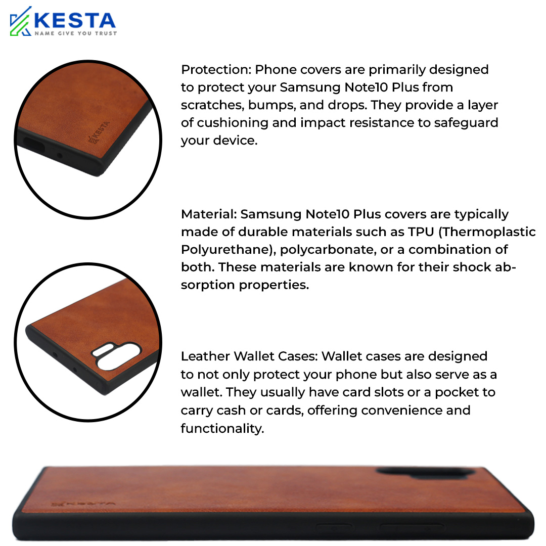 Samsung Note 10 Plus Cover - Brave Brown Leather Case (Waterproof & Dustproof)