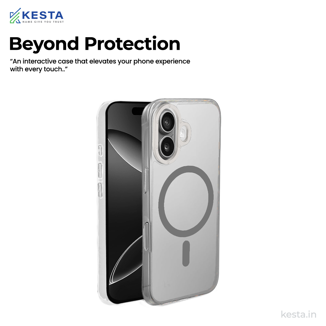 iPhone 16 Cover - Crystal Armour Grey Transparent Case (Scratch & Smudge Resistant & Wireless Charging Ready)