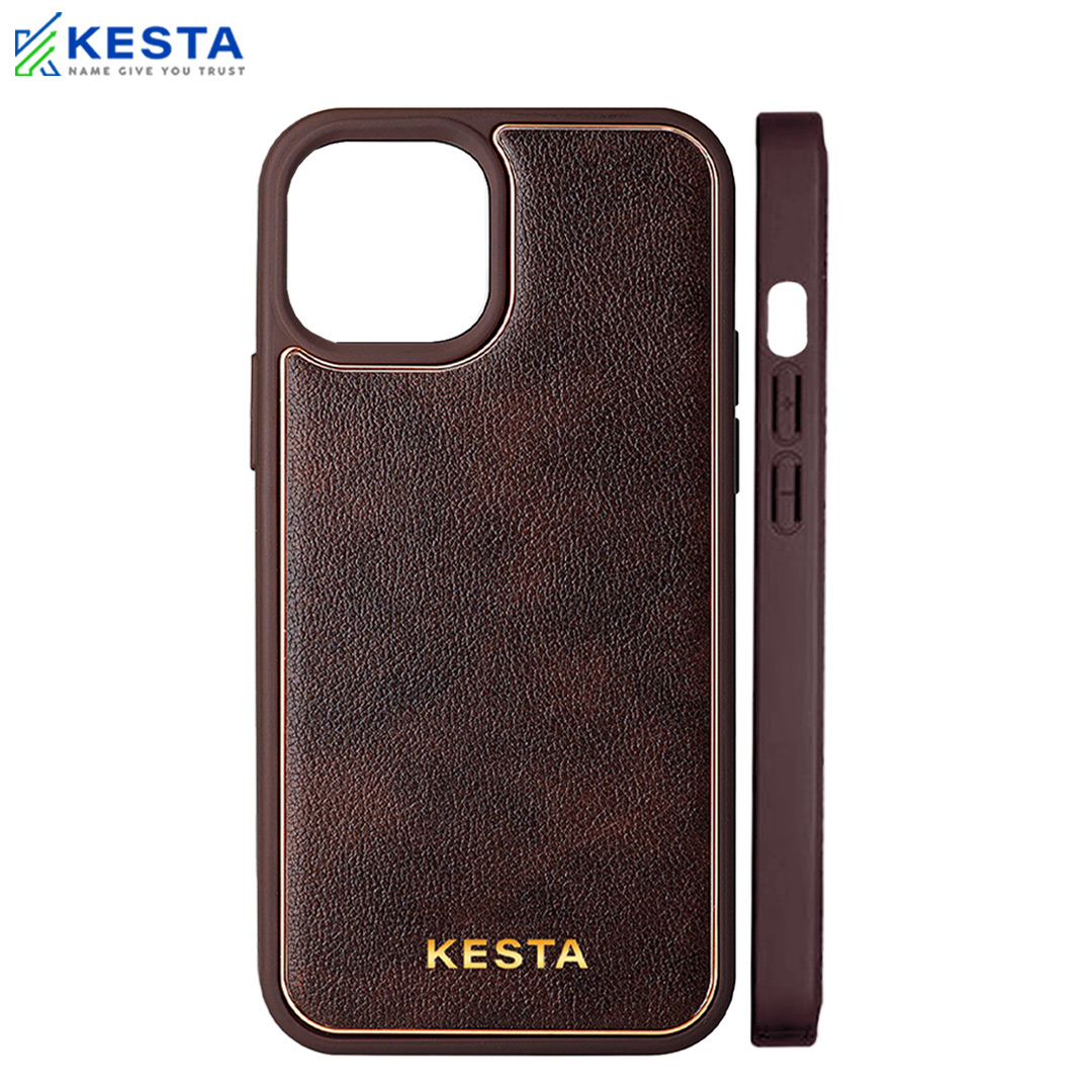 iPhone 13 Pro Max Cover - Chrome Coffee Leather Case (Ultimate Protection)