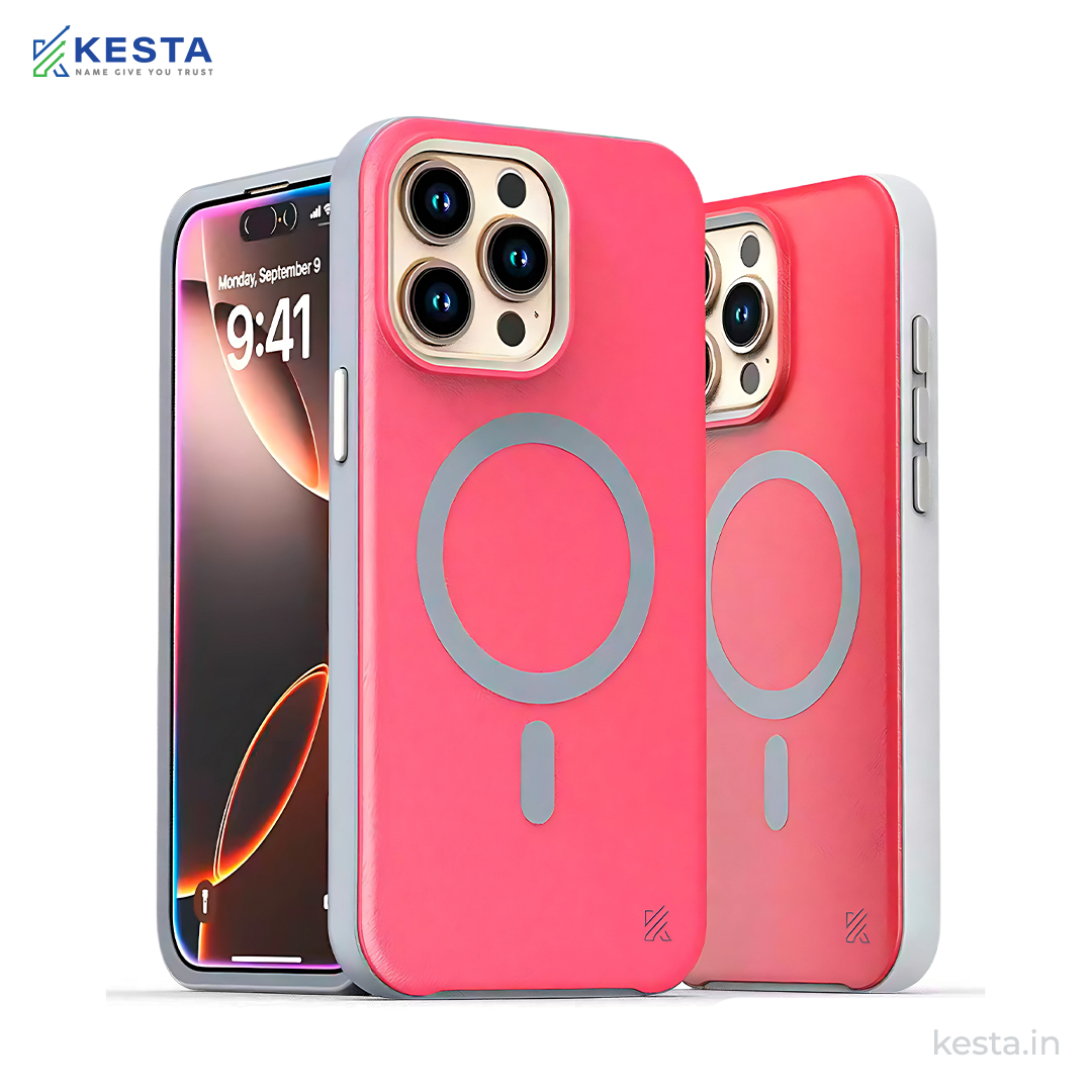 iPhone 15 Pro Max Cover - MagArmour Pink Hybrid Case (Grip + Gloss – Textured for Control, Smooth Style)