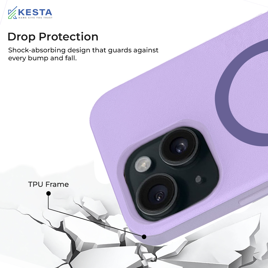 iPhone 15 Cover - MagArmour Purple Hybrid Case (Grip + Gloss – Textured for Control, Smooth Style)