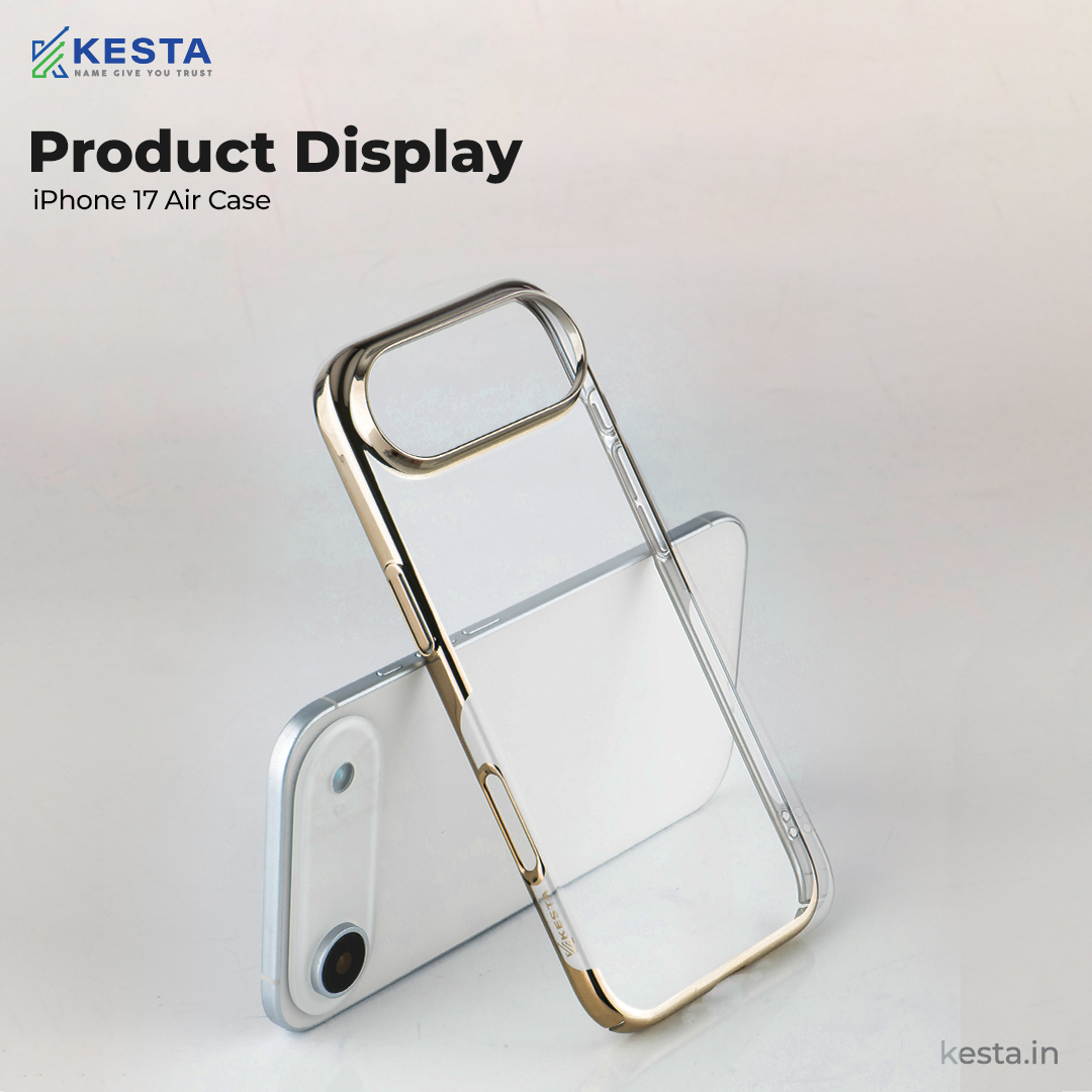 iPhone 17 Air Cover – Transparent Gold | Slim, Shockproof & Anti-Yellowing