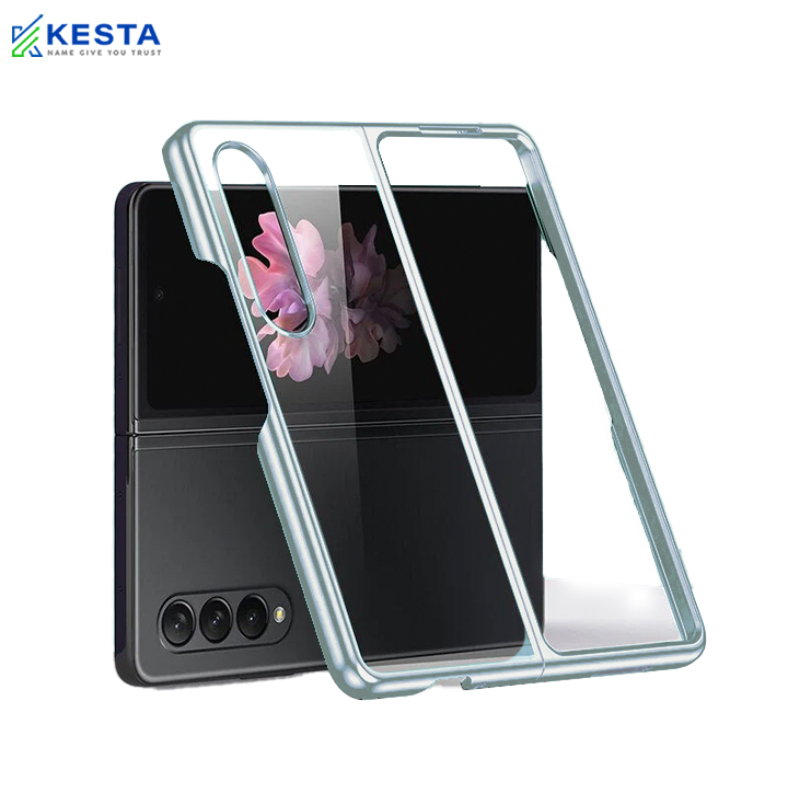 Samsung Z Fold 3 Cover - Noble Gray Green Transparent Case (Anti Fingeprint Coating)
