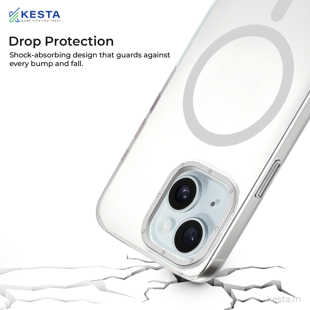 iPhone 15 Cover - Crystal Armour White Transparent Case (Scratch & Smudge Resistant & Wireless Charging Ready)