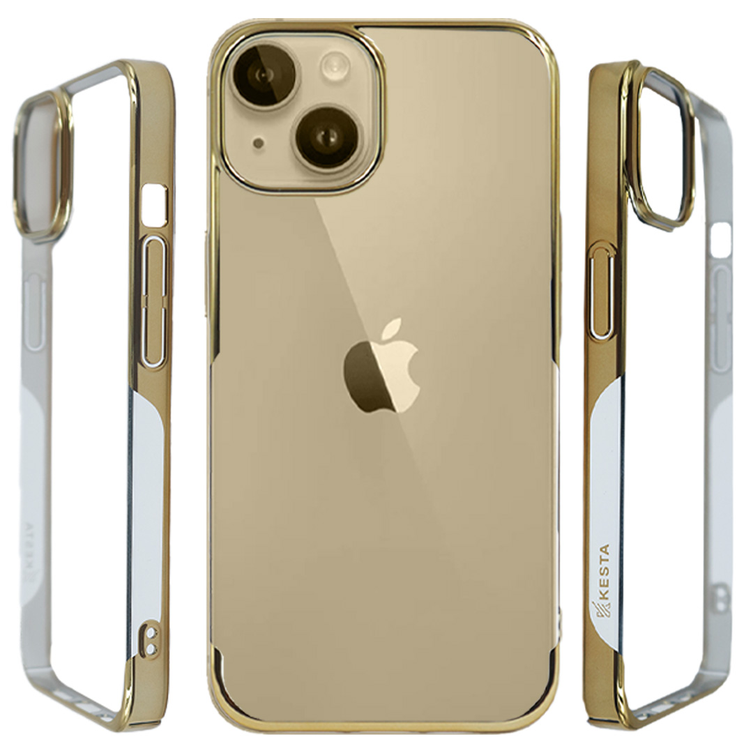 iPhone 14 Cover - Noble Gold Transparent Case (Anti Yellowing Protection)