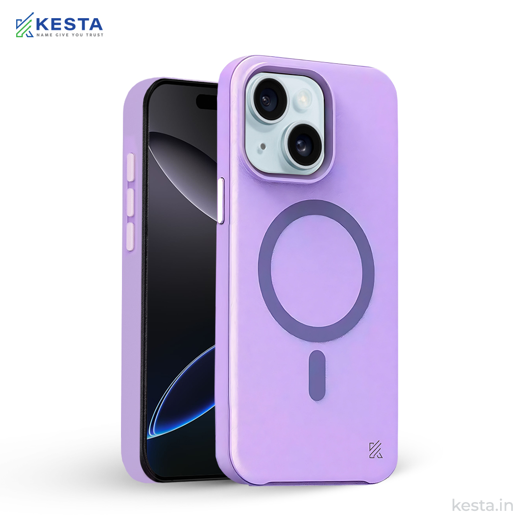 iPhone 15 Plus Cover - MagArmour Purple Hybrid Case (Grip + Gloss – Textured for Control, Smooth Style)