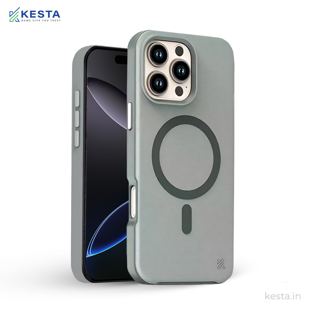 iPhone 16 Pro Max Cover - MagArmour Gray Hybrid Case (Grip + Gloss – Textured for Control, Smooth Style)