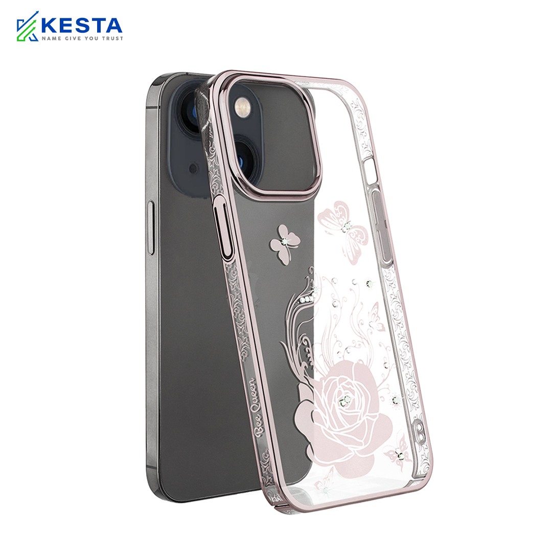 iPhone 13 Cover - Bling Flower Cloud Gold Transparent Case (Stylish And Fashion Forward)