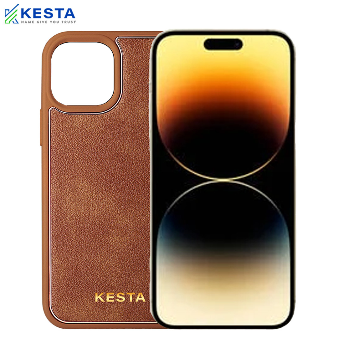 iPhone 14 Pro Cover - Chrome Brown Leather Case (Lightweight Design)