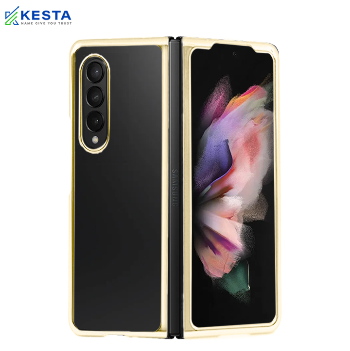 Samsung Z Fold 5 Cover - Noble Beige Transparent Case (Powerfull Protection)