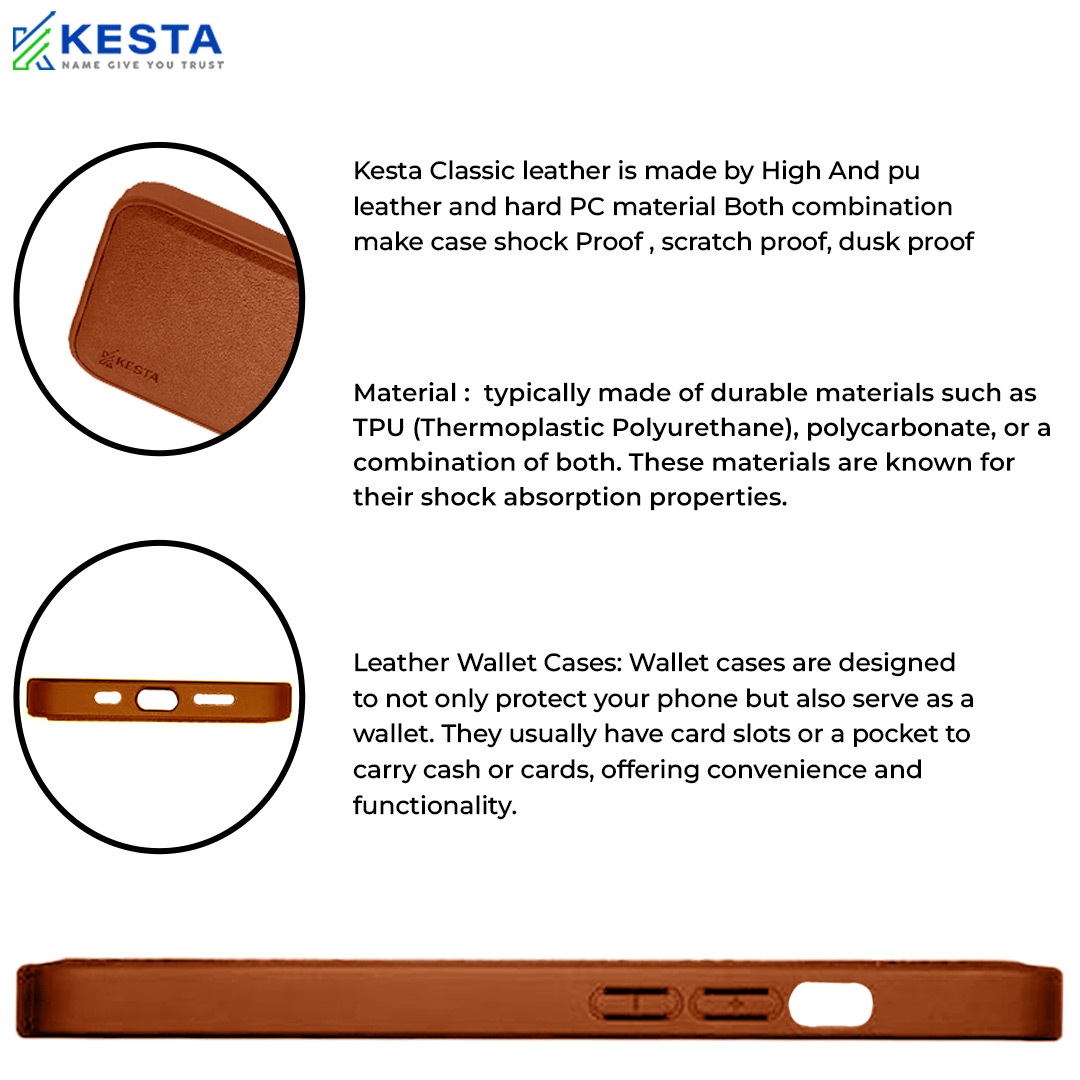 iPhone 11 Pro Cover - Classic Brown Leather Case (Drop Protection)
