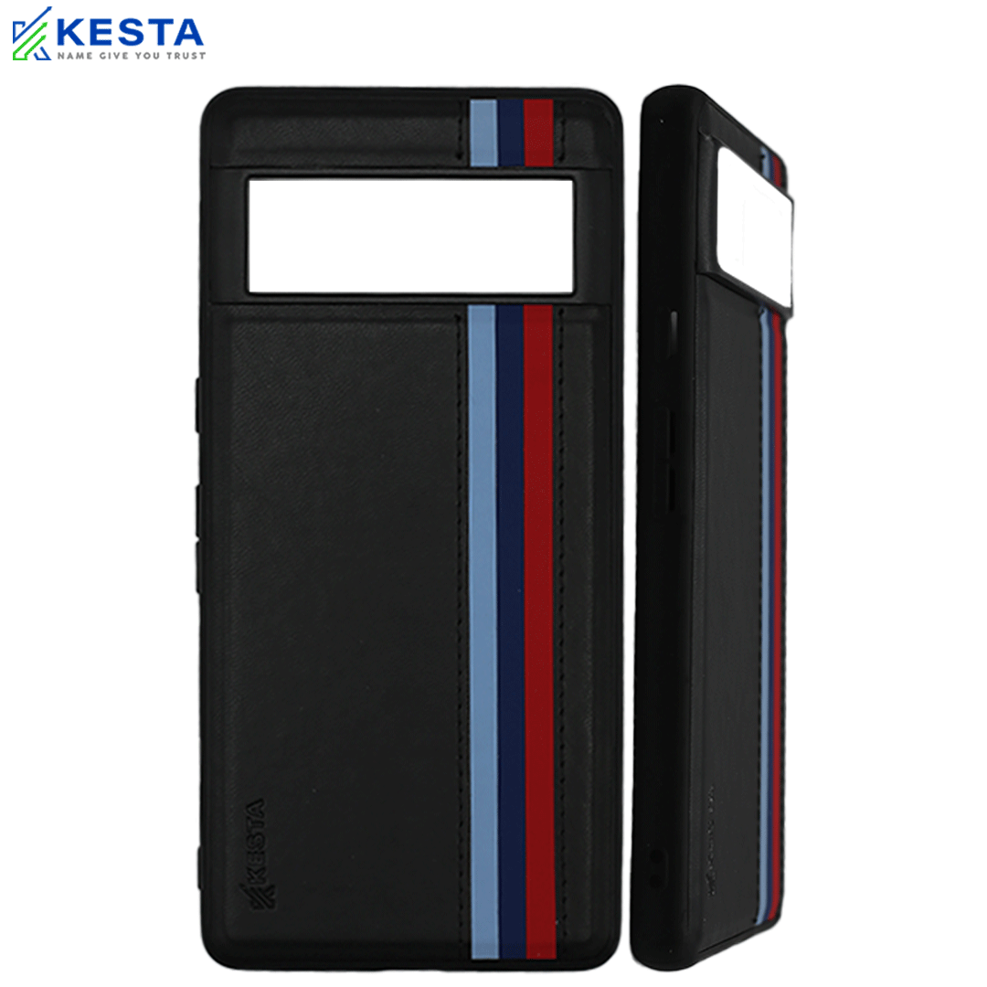 Google Pixel 6A Cover - Phantom Black Leather Case (Shock Proof)