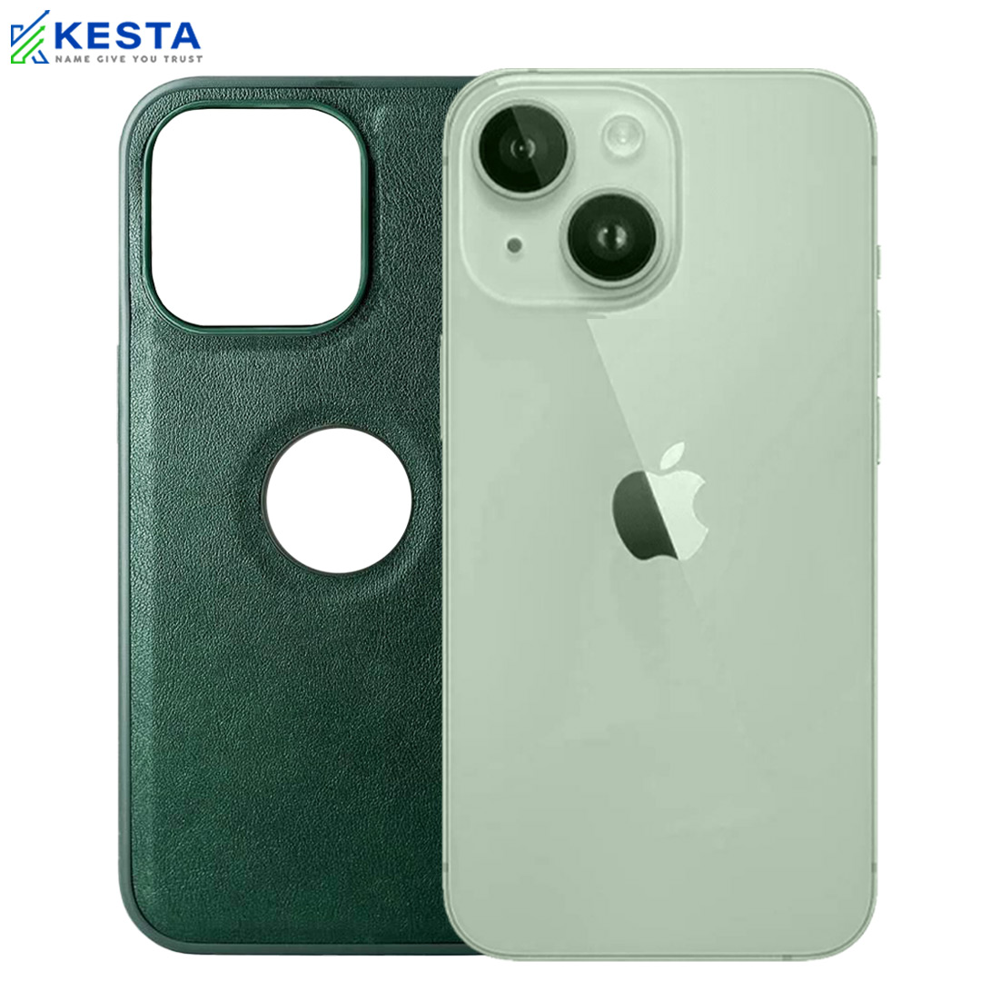 iPhone 13 Cover - Classic Green Leather Case (Timeless Style)