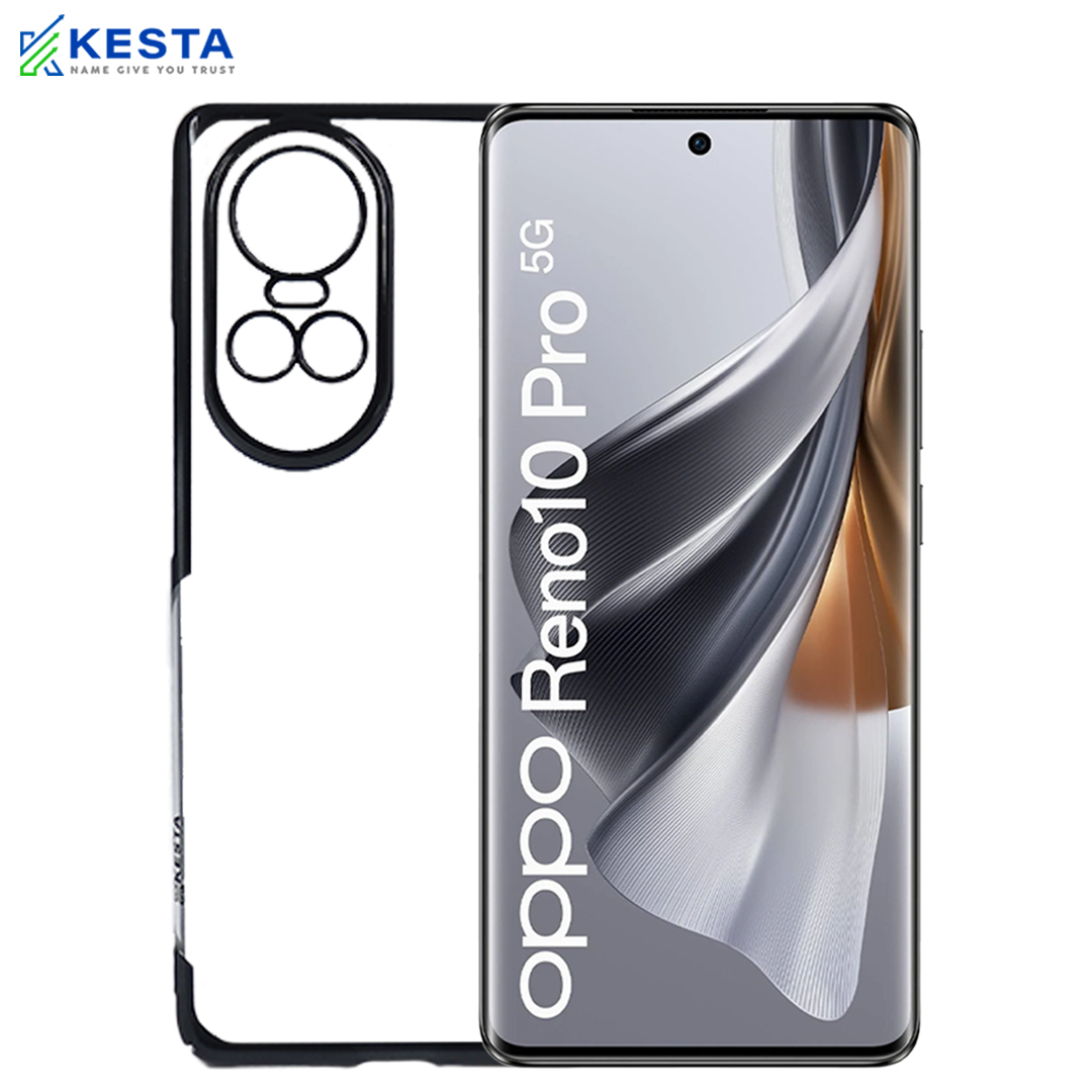 Oppo Reno 10 Pro Cover - Noble Black Transparent Case (Ultra Slim Protected)