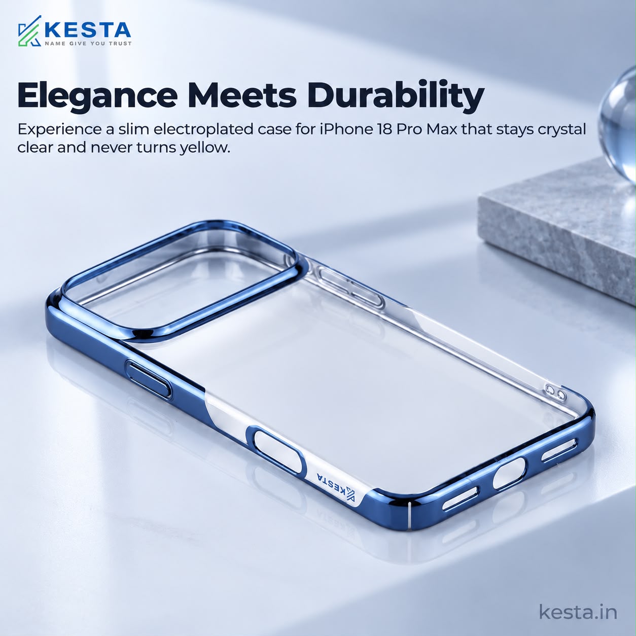iPhone 18 Pro Max Cover – Transparent Seria Blue | Original Look. Enhanced Protection.
