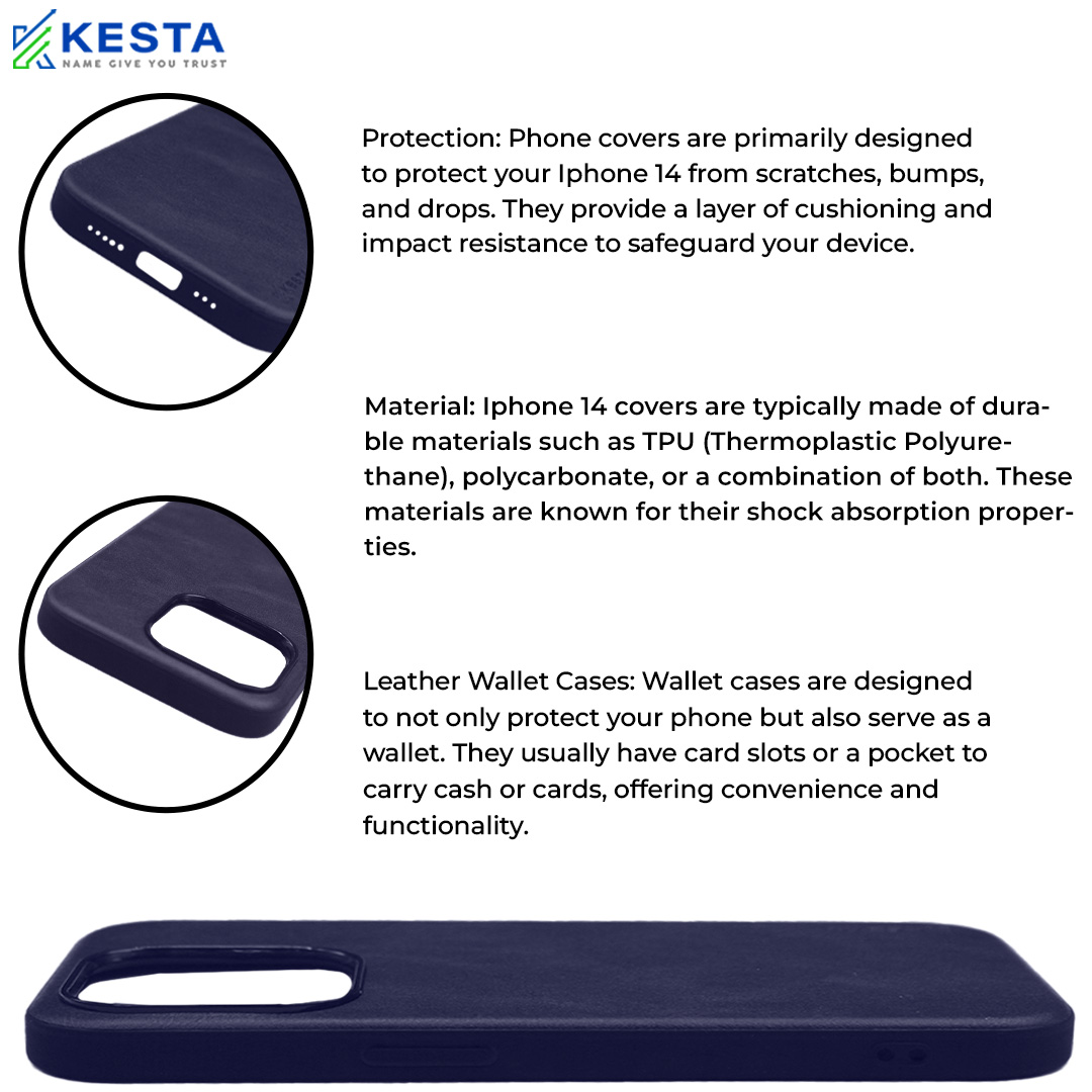 iPhone 14 Cover - Brave Purple Leather Case (Waterproof & Dustproof)
