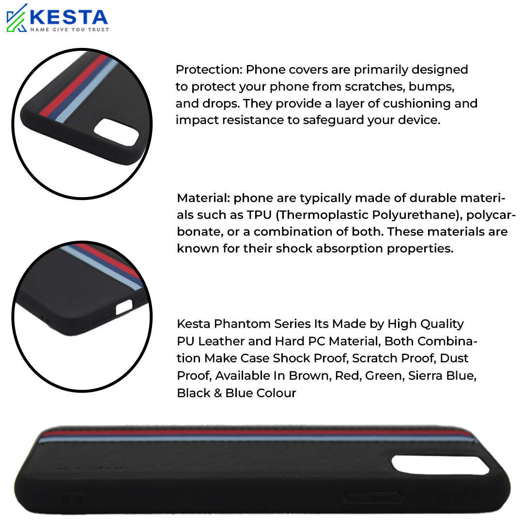 iPhone 14 Pro Cover - Phantom Black Leather Case (Shock Proof)