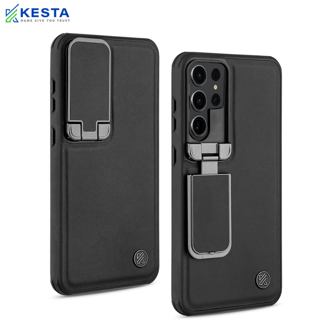 Samsung S23 Ultra Cover - Elegant Black Leather Case (With Camera Protection)